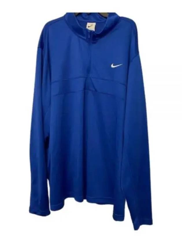 Men's Dry Fit Essentials Half Zip Long Sleeve T-Shirt Royal Blue - NIKE - BALAAN 2