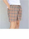 Men's Small Scale Check Drawstring Swim Shorts Beige - BURBERRY - BALAAN 4