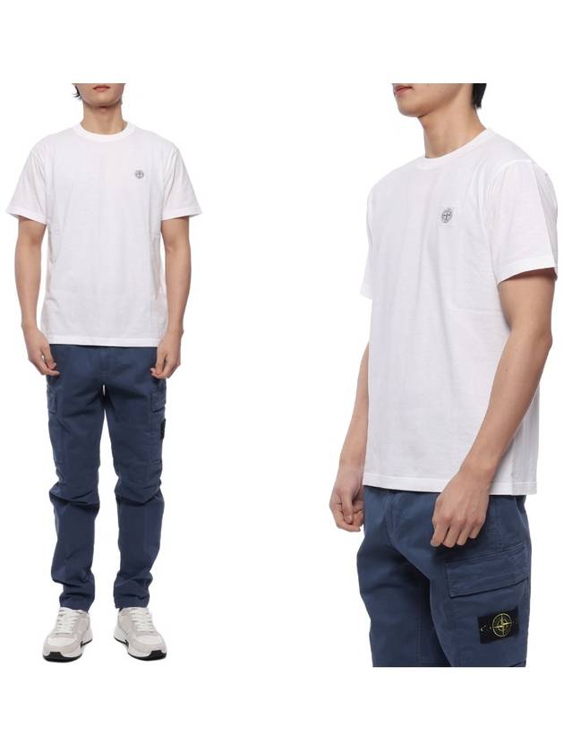 Organic Cotton Short Sleeve T-Shirt White - STONE ISLAND - BALAAN 3