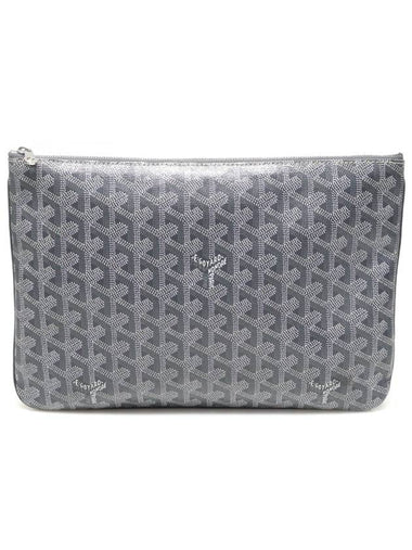 Goyard APMSENAT2 MM Gray Special Color Goyardin Canvas Senna Clutch - GOYARD - BALAAN 1