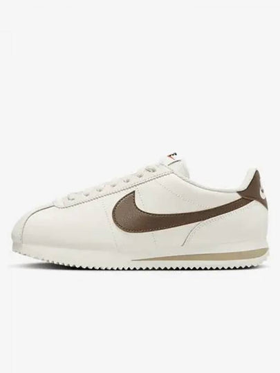 Women's Cortez Low Top Sneakers Khaki White - NIKE - BALAAN 2