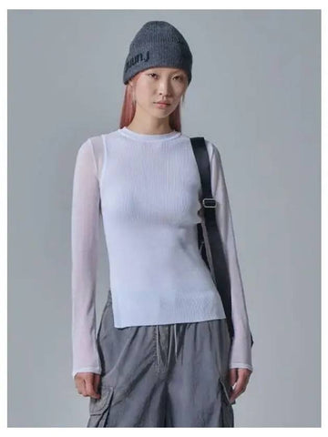 See through armhole cut ribbed pullover knit white domestic product GM0024062491288 - JUUN.J - BALAAN 1