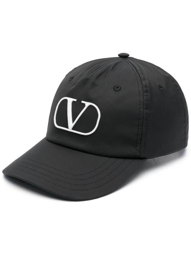 V Logo Signature Ball Cap Black - VALENTINO - BALAAN 3