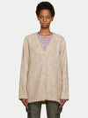 Mid Line Mohair V-Neck Cardigan Antique White - OUR LEGACY - BALAAN 4