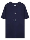 Logo Print Short Sleeve T-Shirt Navy - CP COMPANY - BALAAN 2