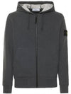 STONE ISLAND Men's Waffen Patch Fleece Hooded Zip-up Charcoal Gray 761564251 V0M67 - STONE ISLAND - BALAAN