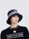 D Tulip Mesh Bucket Hat Navy White - DIOR - BALAAN 5