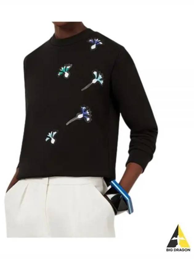 Flower Sweatshirt Black - EMPORIO ARMANI - BALAAN 2