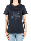 Women's Elgar Cotton Short Sleeve T-Shirt Navy - MAX MARA - BALAAN 2