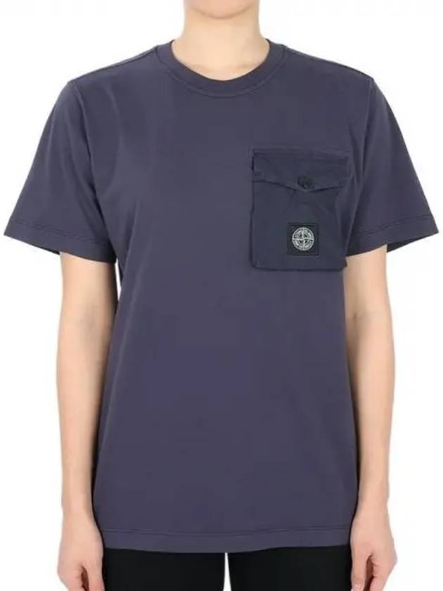 Kids Wappen Patch Pocket Short Sleeve T-Shirt Navy - STONE ISLAND - BALAAN 2