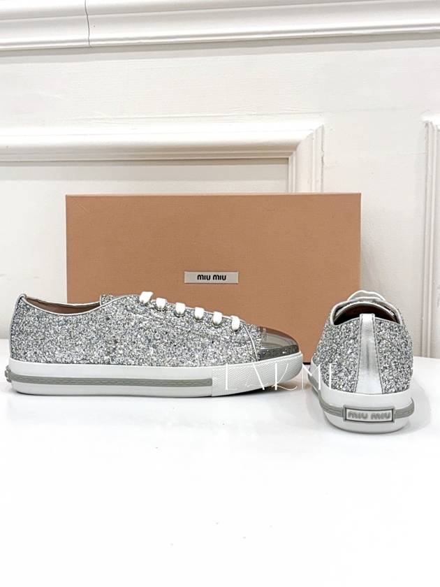 Metal toe glitter sneakers 5E8998 38size - MIU MIU - BALAAN 5