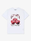 Basic Cherry Relax Jersey Short Sleeve T-Shirt White - GANNI - BALAAN 2