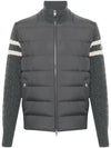 Padded Wool Zip-Up Cardigan Grey - MONCLER - BALAAN 1