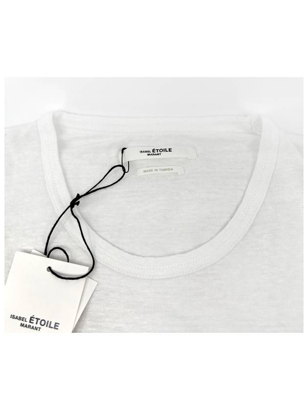 Koldi Logo Linen Short Sleeve T-Shirt White - ISABEL MARANT ETOILE - BALAAN 7