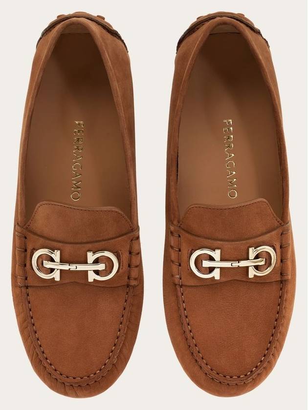 Gancini Driving Shoes Brown - SALVATORE FERRAGAMO - BALAAN 3