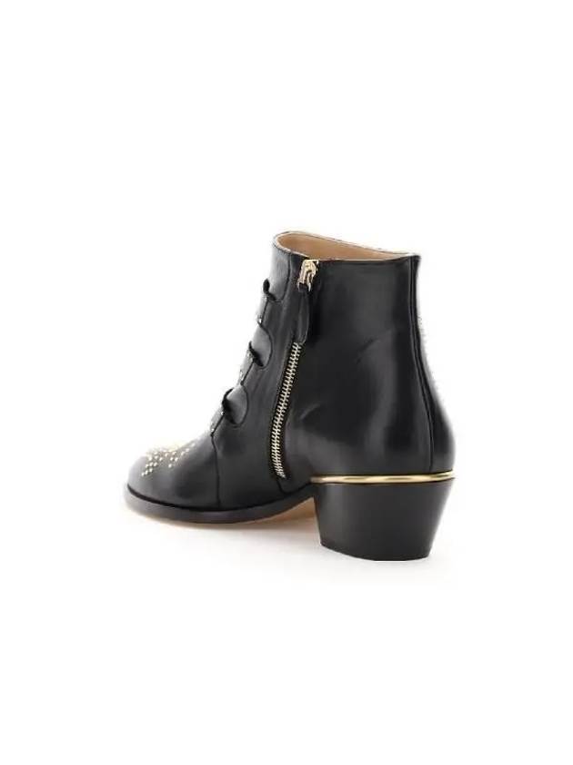 Women's Susanna Gold Stud Ankle Chelsea Boots Black - CHLOE - BALAAN 4