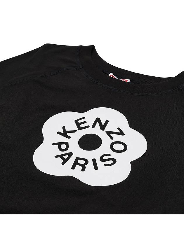 Women's Boke Cotton Crop Short Sleeve T-Shirt Black - KENZO - BALAAN 4