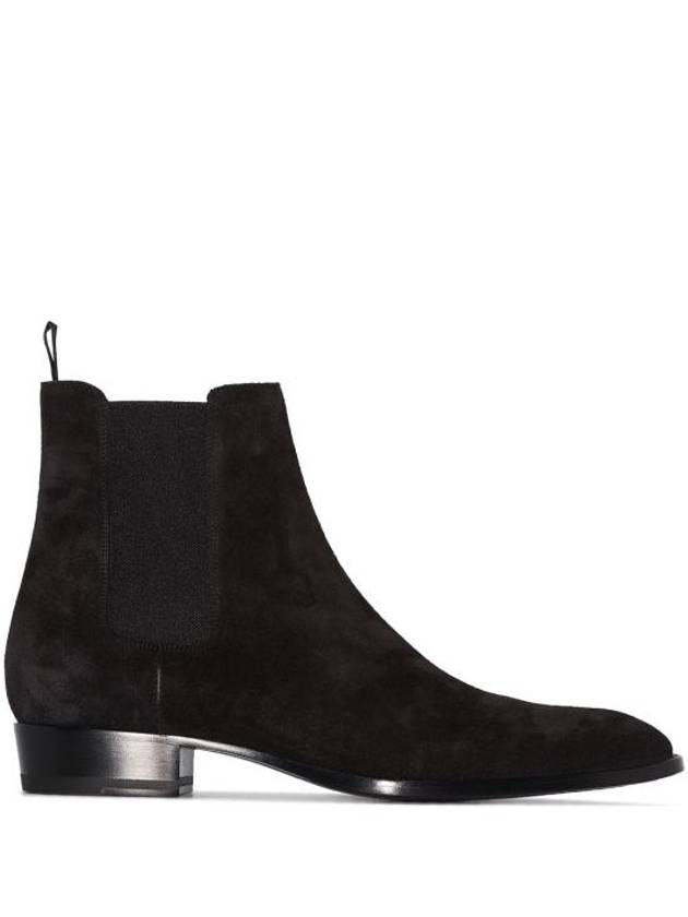 Suede Classic Wyatt Chelsea Boots Black - SAINT LAURENT - BALAAN 6