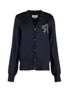 Embroidered Logo Wool Cardigan Navy - MAISON MARGIELA - BALAAN 2