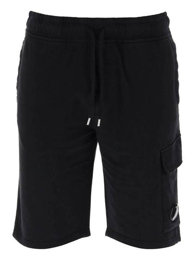 Light Fleece Utility Shorts Black - CP COMPANY - BALAAN 1