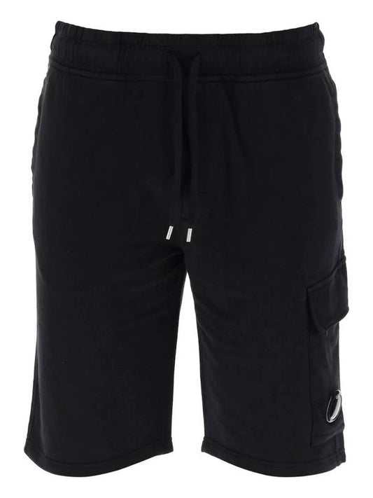 Light Fleece Utility Shorts Black - CP COMPANY - BALAAN 1