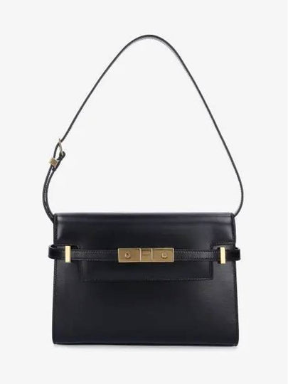 Manhattan Small Shoulder Bag Leather Black - SAINT LAURENT - BALAAN 2