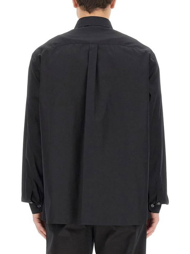 Logo Plaque Martini Cotton Long Sleeve Shirt Black - DOLCE&GABBANA - BALAAN 6