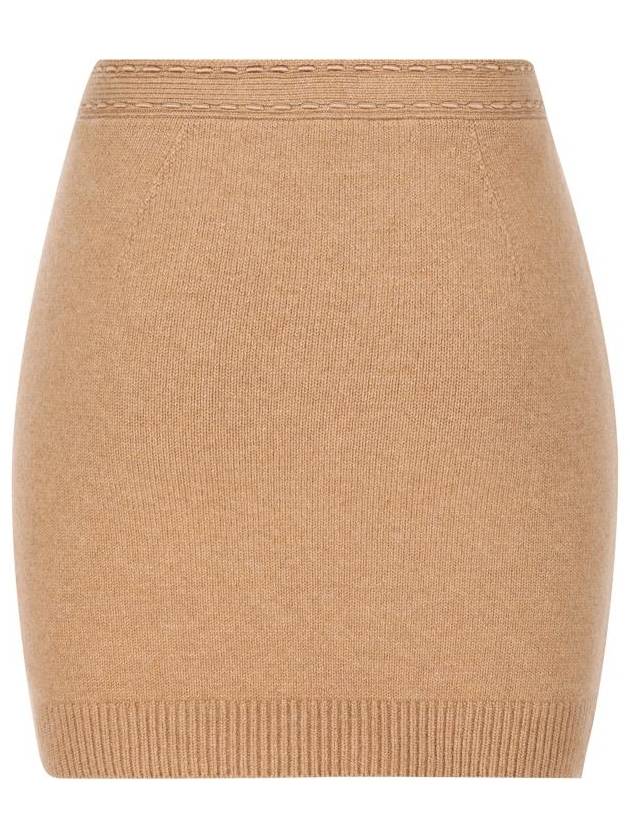 Mini Cashmere H-Line Skirt Light Brown - FENDI - BALAAN 3