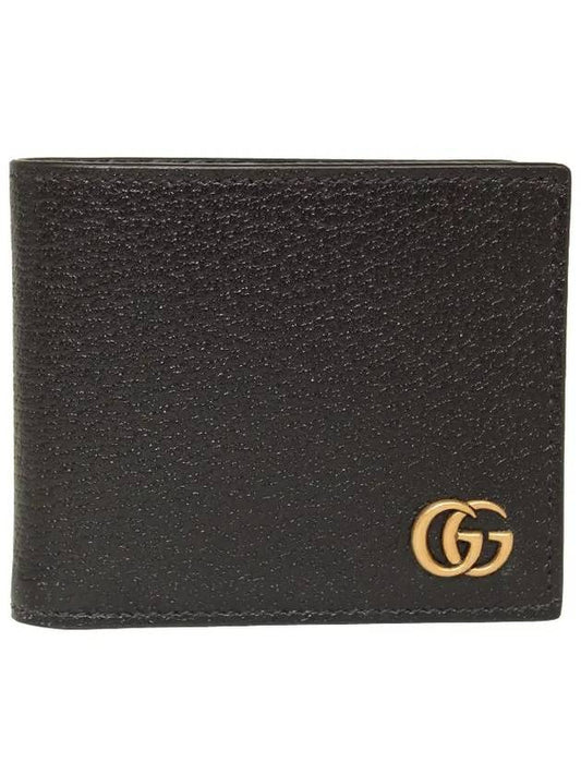 GG Marmont Leather Bi Fold Wallet Black Gold - GUCCI - BALAAN 2