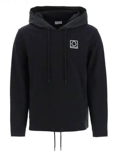 Square logo running hooded sweatshirt black men's hoodie 197008 - MONCLER - BALAAN 1