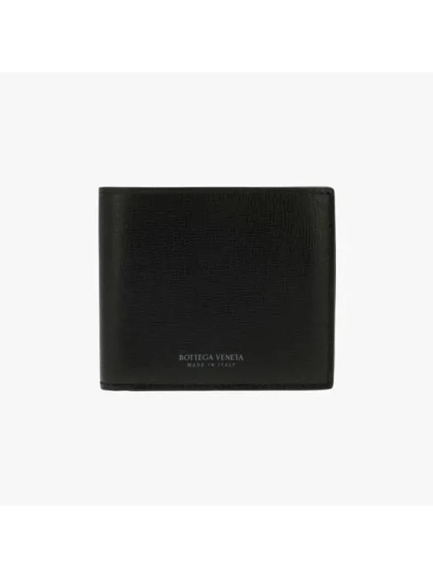 Logo Leather Half Wallet Black - BOTTEGA VENETA - BALAAN 3