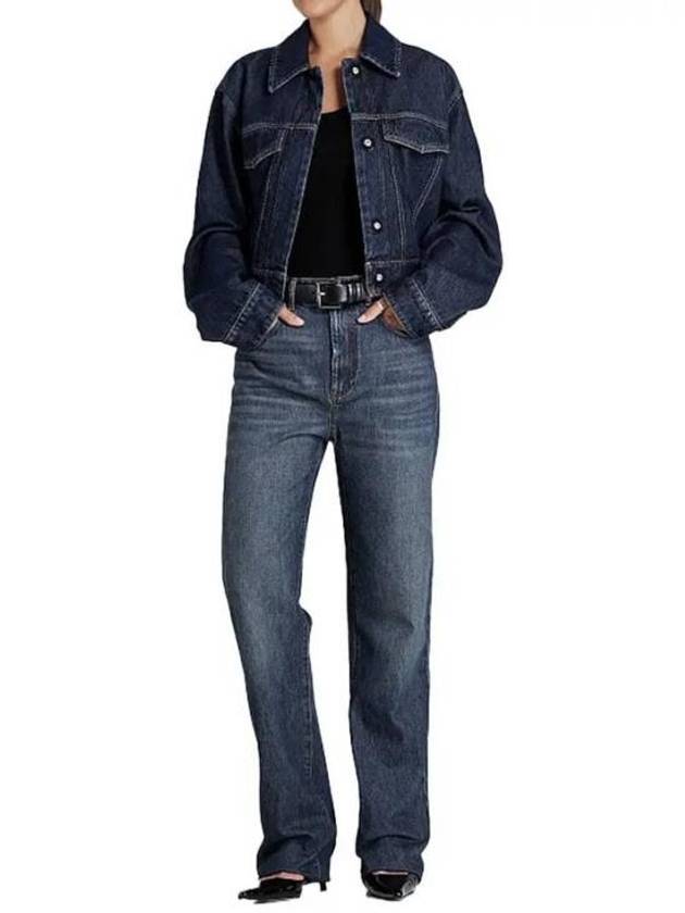 Bormio Crop Denim Jacket Dark Blue - MAX MARA - BALAAN 4