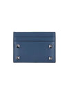 Rockstud Calfskin Card Wallet Navy - VALENTINO - BALAAN 1