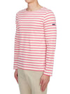 Minquiers Modern Stripe Long Sleeve T-Shirt White Pink - SAINT JAMES - BALAAN 3