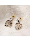 Crystal drop heart CC logo earrings light gold ABA102 - CHANEL - BALAAN 4