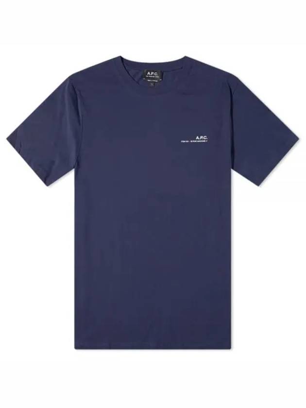 Men's Item Logo Cotton Short Sleeve T-Shirt Navy - A.P.C. - BALAAN 2