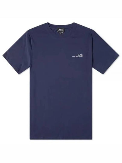 Men's Item Logo Cotton Short Sleeve T-Shirt Navy - A.P.C. - BALAAN 2