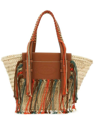 Raffia Medium Tote Bag Beige - TOD'S - BALAAN 1