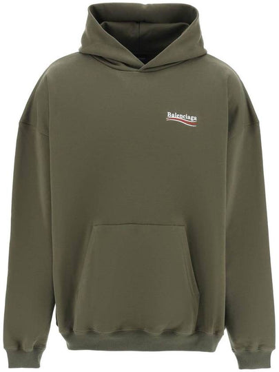 Men's Political Campaign Large Fit Hoodie Khaki - BALENCIAGA - BALAAN 2