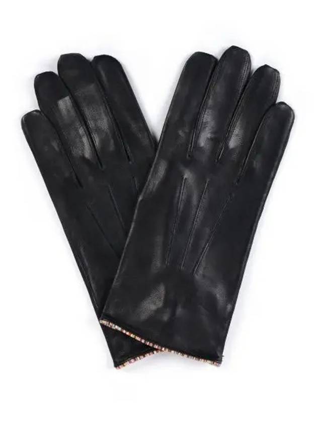 striped trim gloves black - PAUL SMITH - BALAAN 4