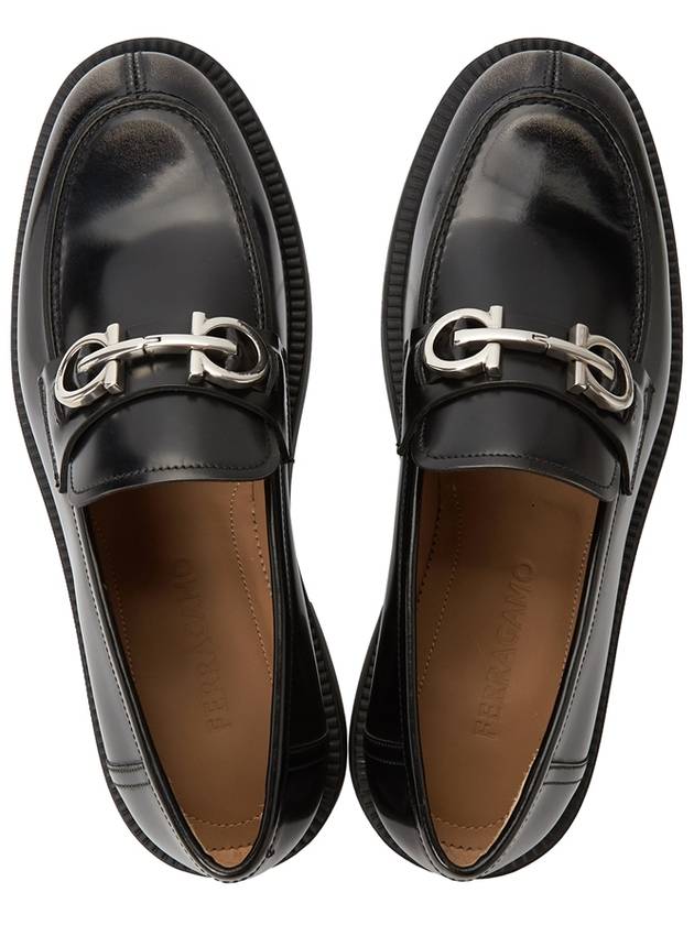 Salvatore Gancini Calfskin Loafers Black - SALVATORE FERRAGAMO - BALAAN.