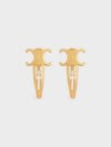 Triomphe Snap Brass Steel Hair Clip Gold Set Of 2 - CELINE - BALAAN 1