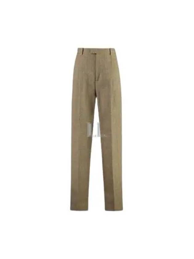 Check High Waist Pants Beige - BOTTEGA VENETA - BALAAN 2