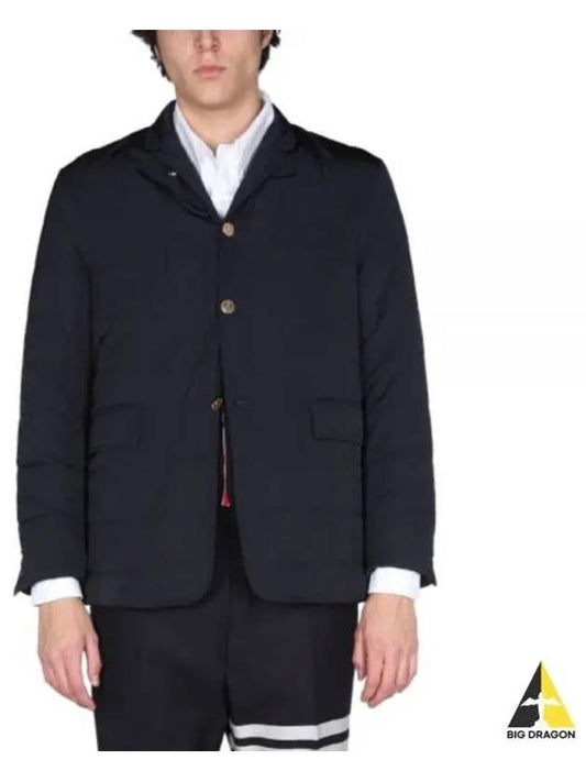 Center Back Striped Down Padded Jacket Navy - THOM BROWNE - BALAAN 2