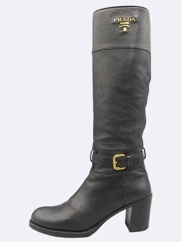 1W687C BLACK LEATHER CALZTURE DONNA LONG BOOTS 235MM - PRADA - BALAAN 3