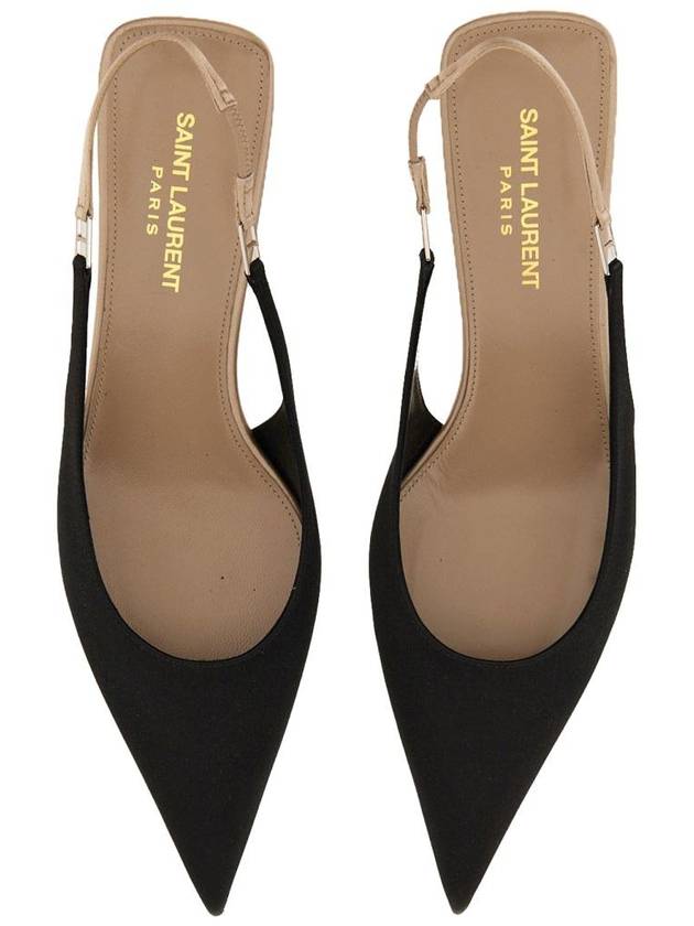 Women's Cherish Sling Back Pumps Heels Black - SAINT LAURENT - BALAAN 6