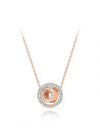 Dextera Circle Pendant Necklace Rose Gold - SWAROVSKI - BALAAN 2