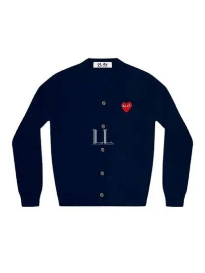 Heart Wappen V-Neck Cardigan Navy - COMME DES GARCONS - BALAAN 2