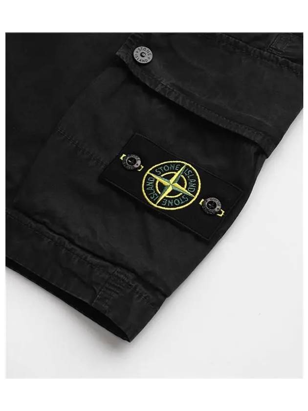 Men's Logo Patch Cargo Bermuda Shorts Black - STONE ISLAND - BALAAN 8