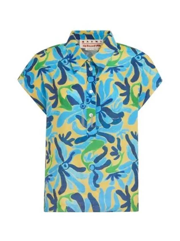 Art Print Short Sleeve Shirt Blue - MARNI - BALAAN 2